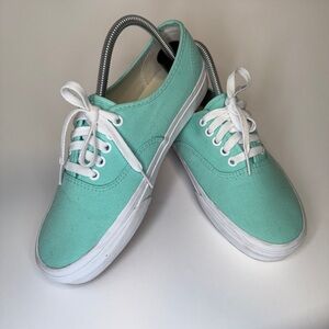 Custom Vans 9 Wide Mint Green Authentic Sneakers